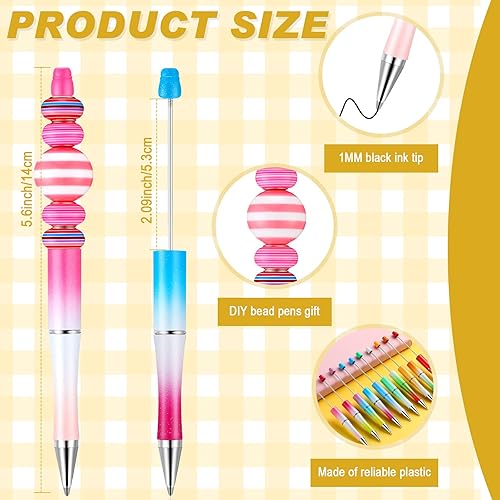 Miniatura 9 de Crtiin 50 bolígrafos de plástico con cuentas de tinta a granel, bolígrafos de bricolaje para hacer manualidades, regalos, suministros de oficina