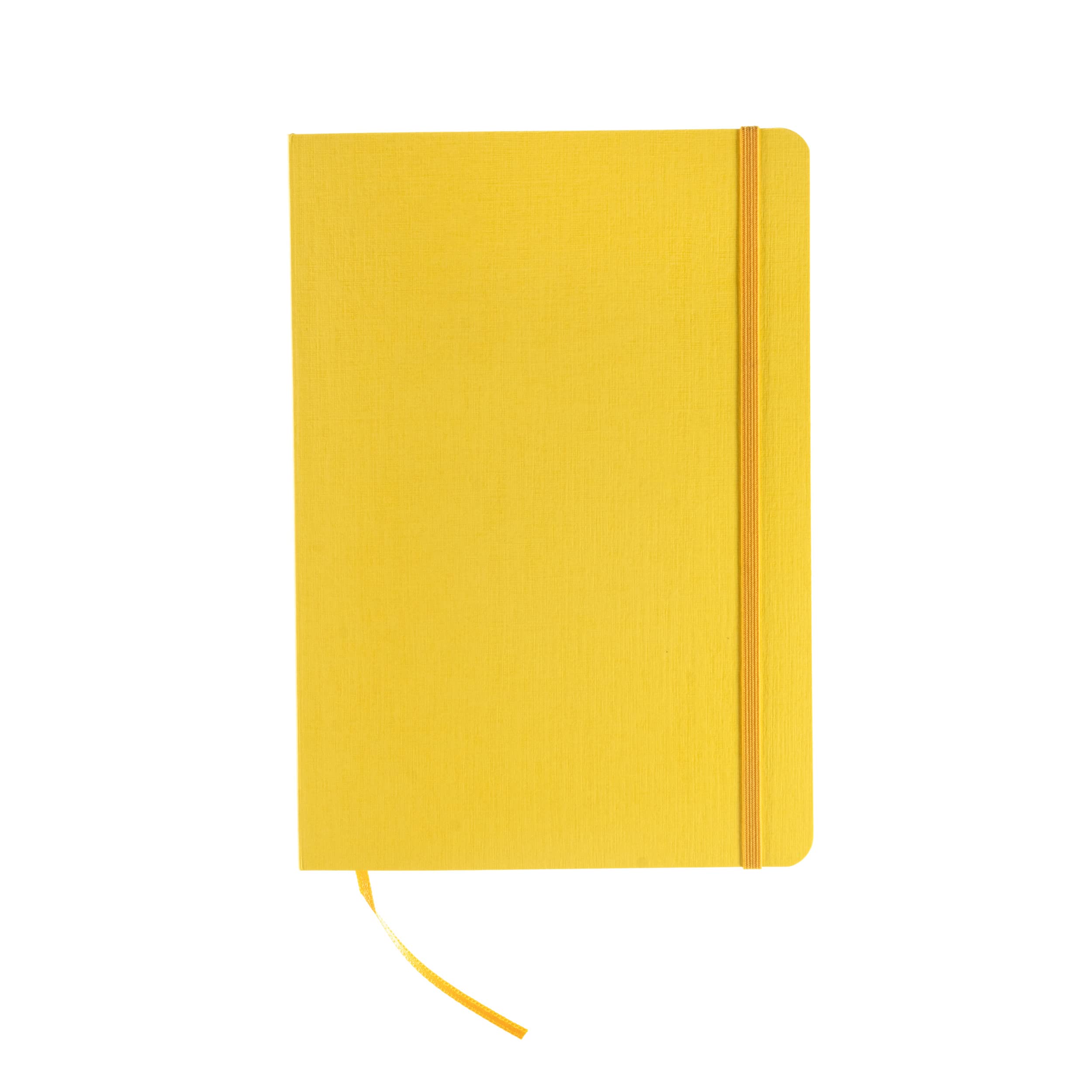 FabrianoEcoqua Plus Stitch-Bound Notebook, 5.8" x 21.1 cm, A5, Lined, Yellow