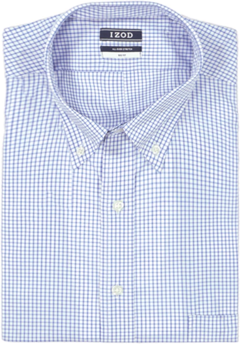 Izod Mens Dress Shirt Regular Fit Long Sleeve Wrinkle Free Stretch Button Down Collar - Image 2