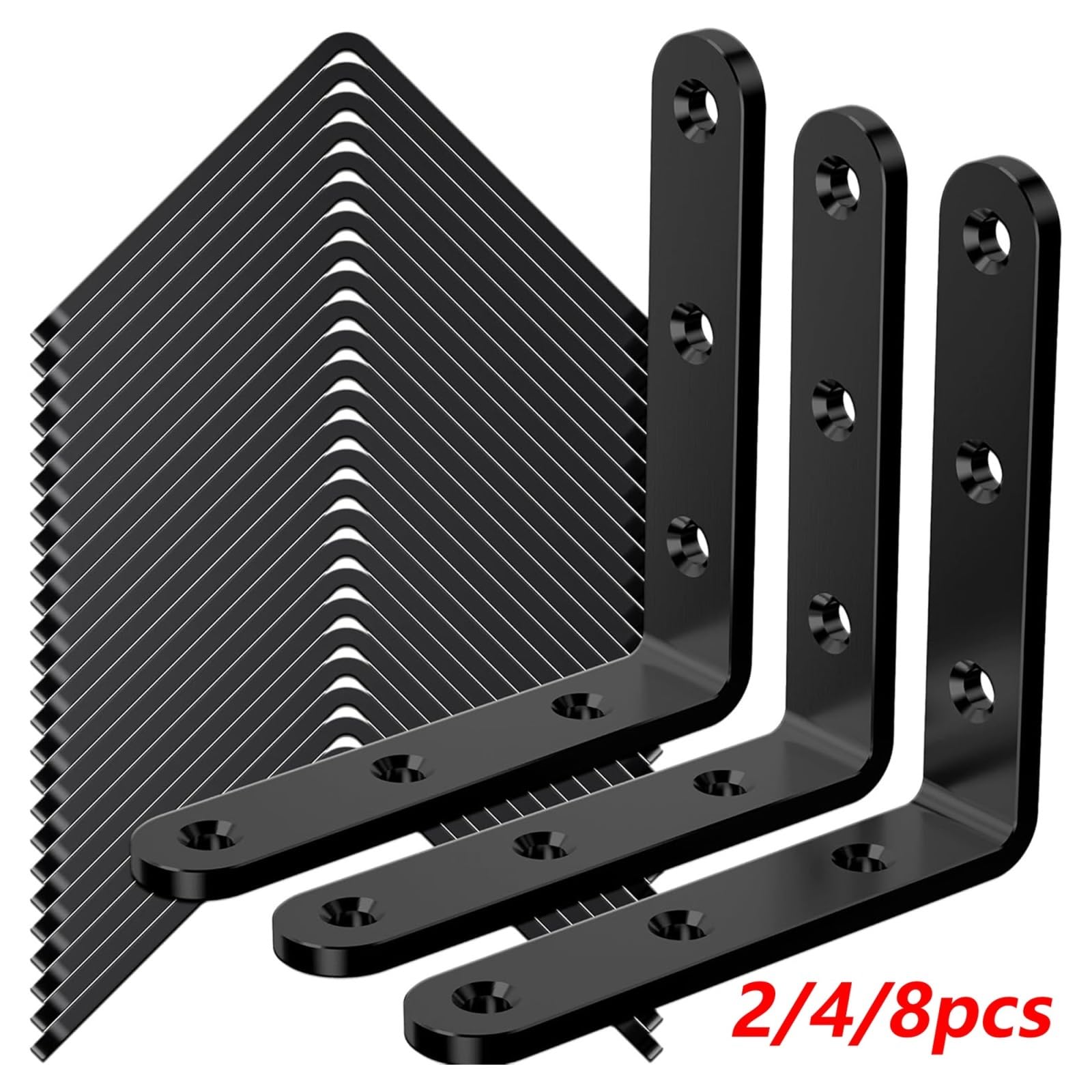 Staffe a L in metallo 100x100mm Bretelle angolari a 90 gradi for scaffali | Supporti ad angolo retto for scaffali e mobili in legno, robusto design in metallo, facile da installare(12PCS)