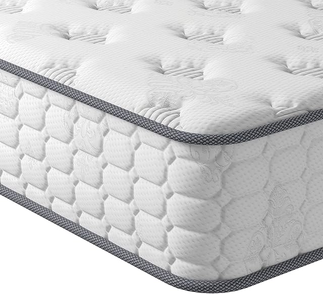 Vesgantti 4FT6 Double Mattress, 9.8 Inch Pocket Sprung Mattress Double with Breathable Foam and Individually Pocket Spring - Medium Feel, Upgraded Tight Top Collection