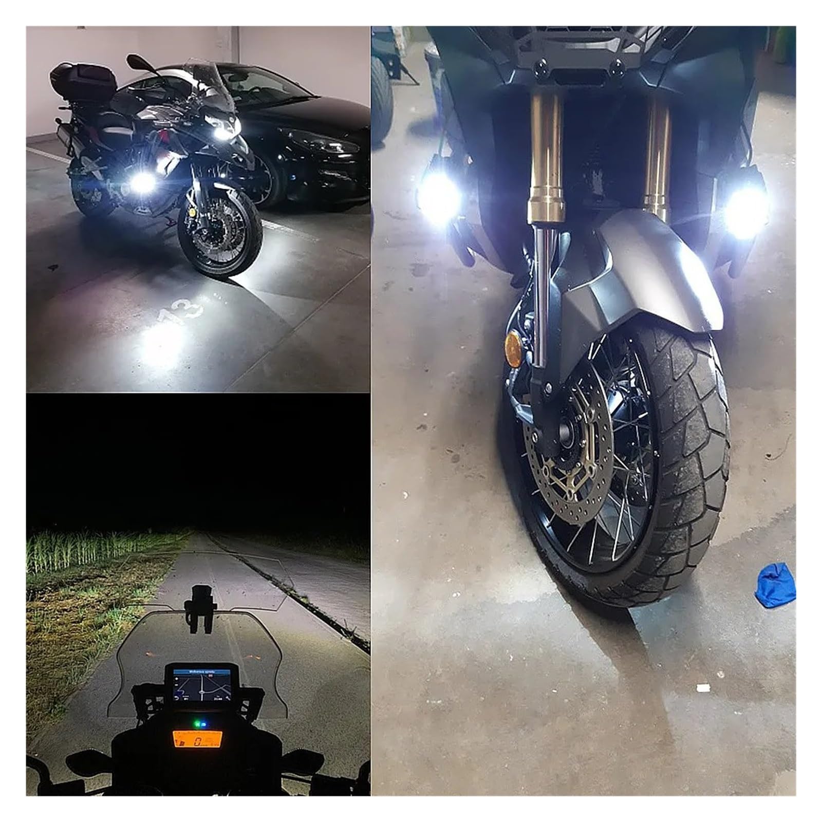 Faretti LED Moto Aggiornamento Lampada Più Luminosa Per BMW R1200GS F800GS F700GS F650 K1600 Moto Fendinebbia Luci Ausiliarie 40W 6000K Motociclo Fari(2piece light and wire)