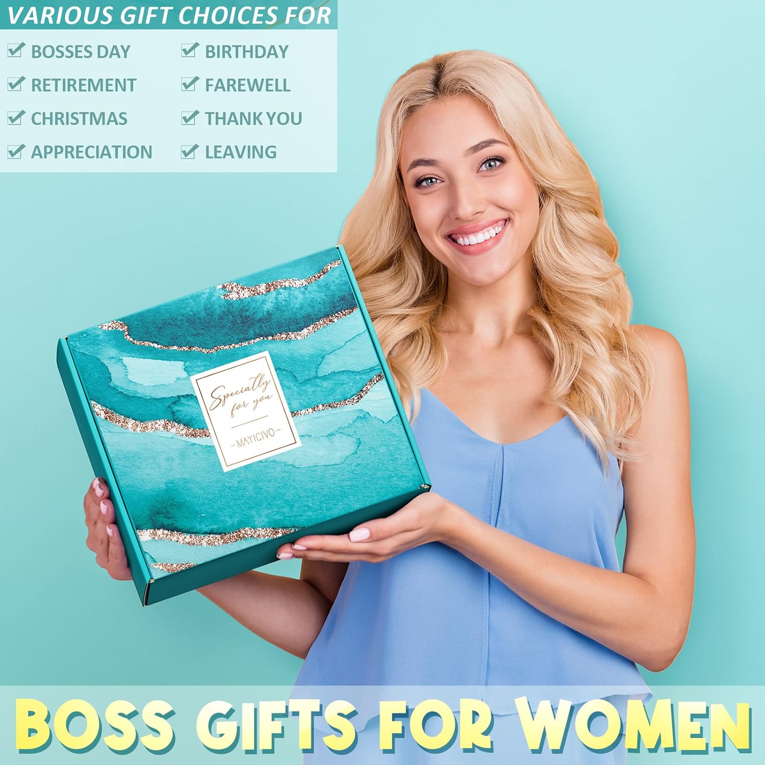 Boss Day Gifts for Her Women, Best Boss Lady Gifts for Women Cool Bosses Christmas Gift Basket for Female, Funny Thank You Bosses Lady Appreciation Birthday Farewell Gift Set with Canvas Tote Bag - Image 3