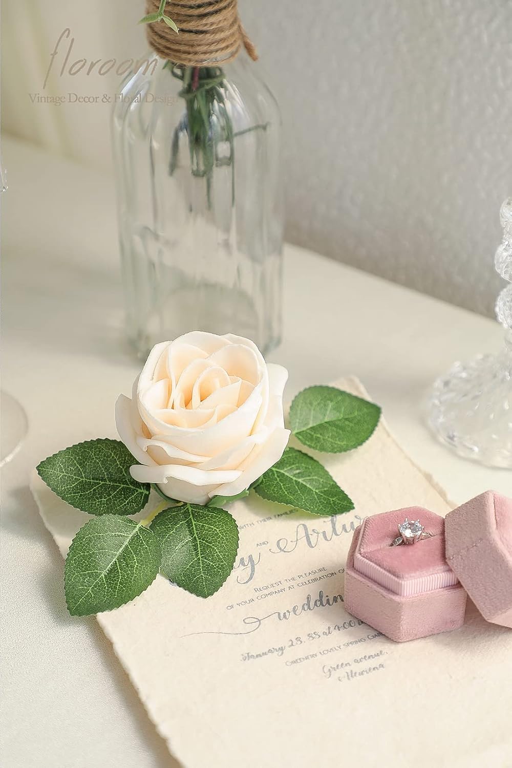 Floroom Artificial Flowers 20pcs Real Looking Cream High-Centered Foam Fake Roses with Stem for DIY Wedding Bouquets Bridal Shower Centerpieces Floral Arrangements Party Tables Home Decorations - Image 6