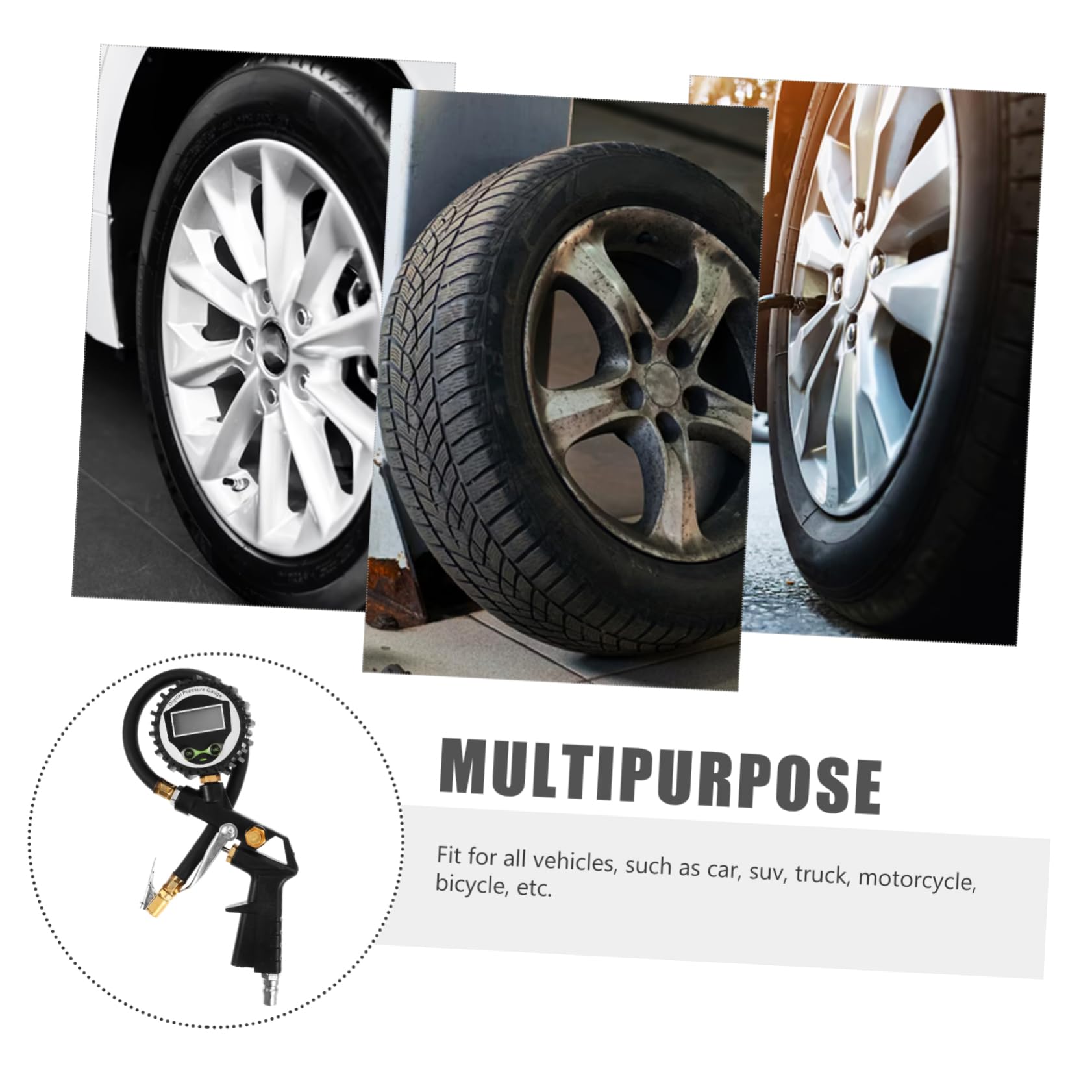 Digitales Reifendruckmessgerät 0-60 Psi, Silber für Auto und Lkw