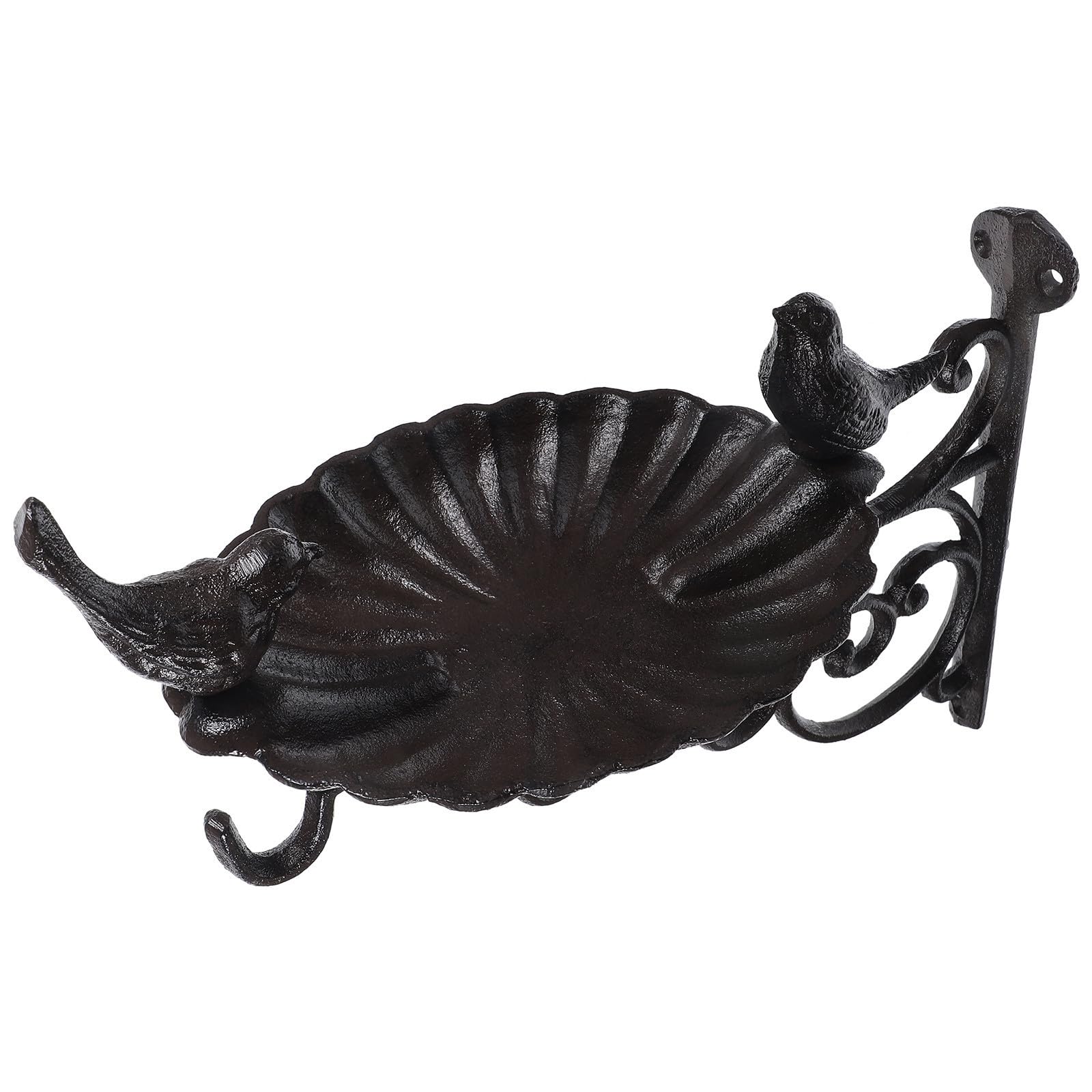 Gancho de Hierro para Comedero Pájaros, Soporte Mural Exterior Negro