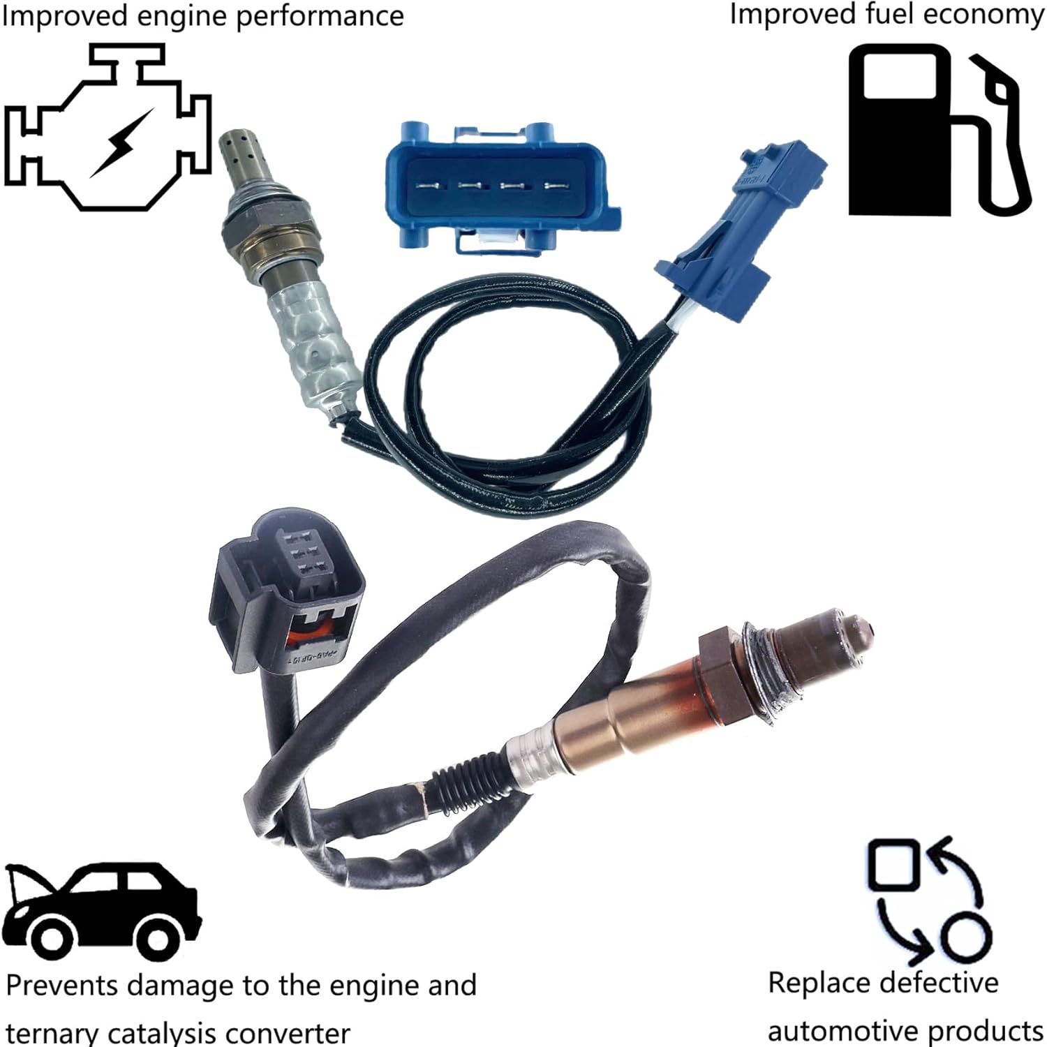 Dropwater 1 Pair Front and Rear Oxygen O2 Sensors Replacement for Mini Cooper 2014-2013 Turbo 1.6L,Replaces#234-5026 234-4488,Set of 2pcs
