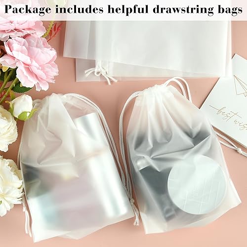 Miniatura 7 de Bolsa de maquillaje transparente de gran tamaño con asa de gran capacidad portátil para artículos de tocador y artículos de tocador con bolsas