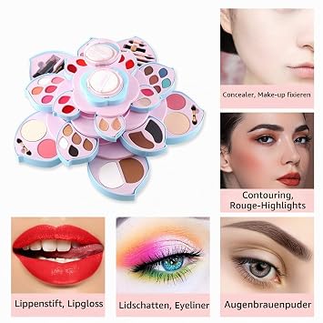 FantasyDay 40 Colours Multifunctional Exquisite Cosmetic Gift Set Makeup Kit for Face Eyes and Lips - Makeup Palettes Vanity Case with Eyeshadow Palette Lipstick Blush Powder
