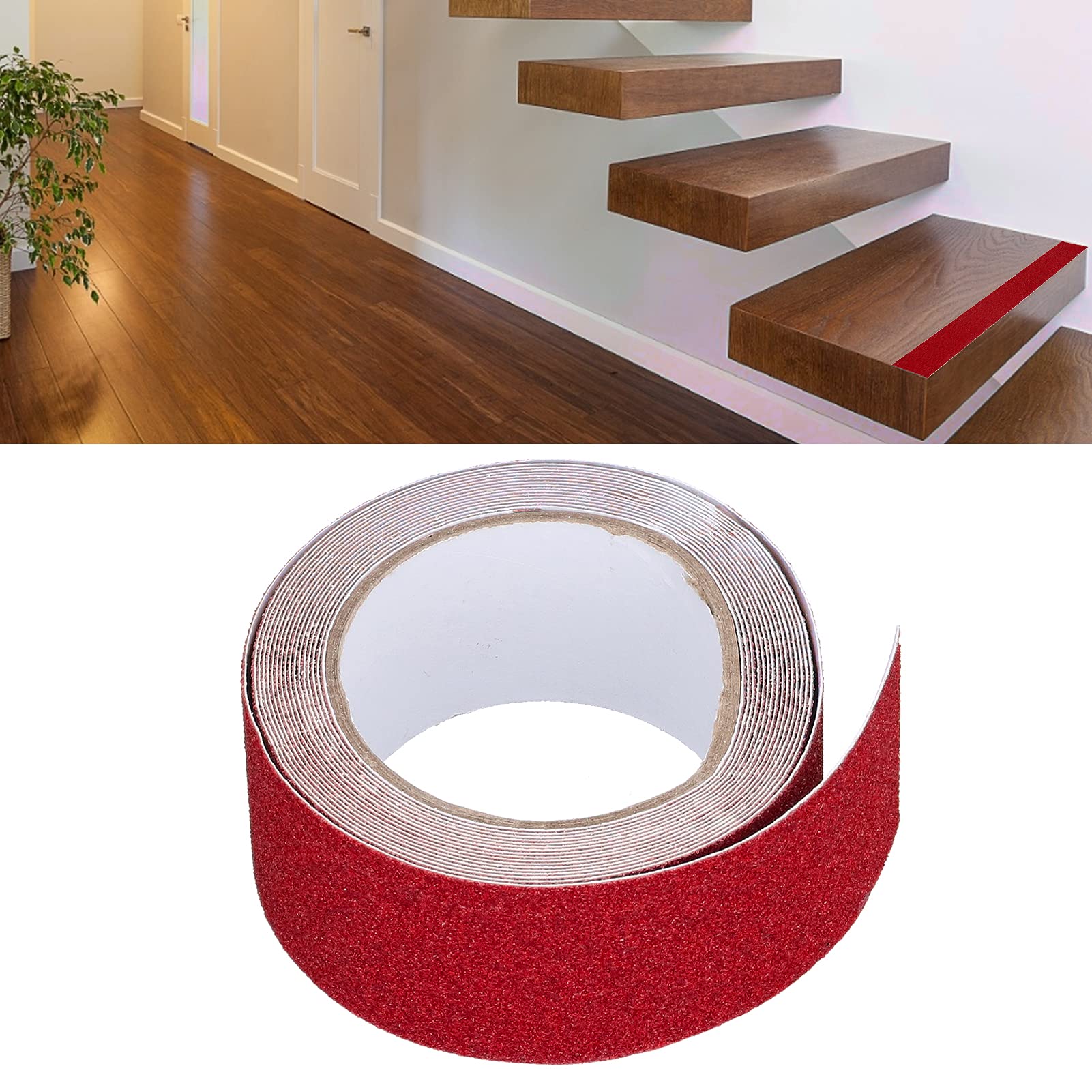 Ruban Antidérapant Rouge Et Blanc Pour Escaliers – StickersLab, Adhérence Renforcée