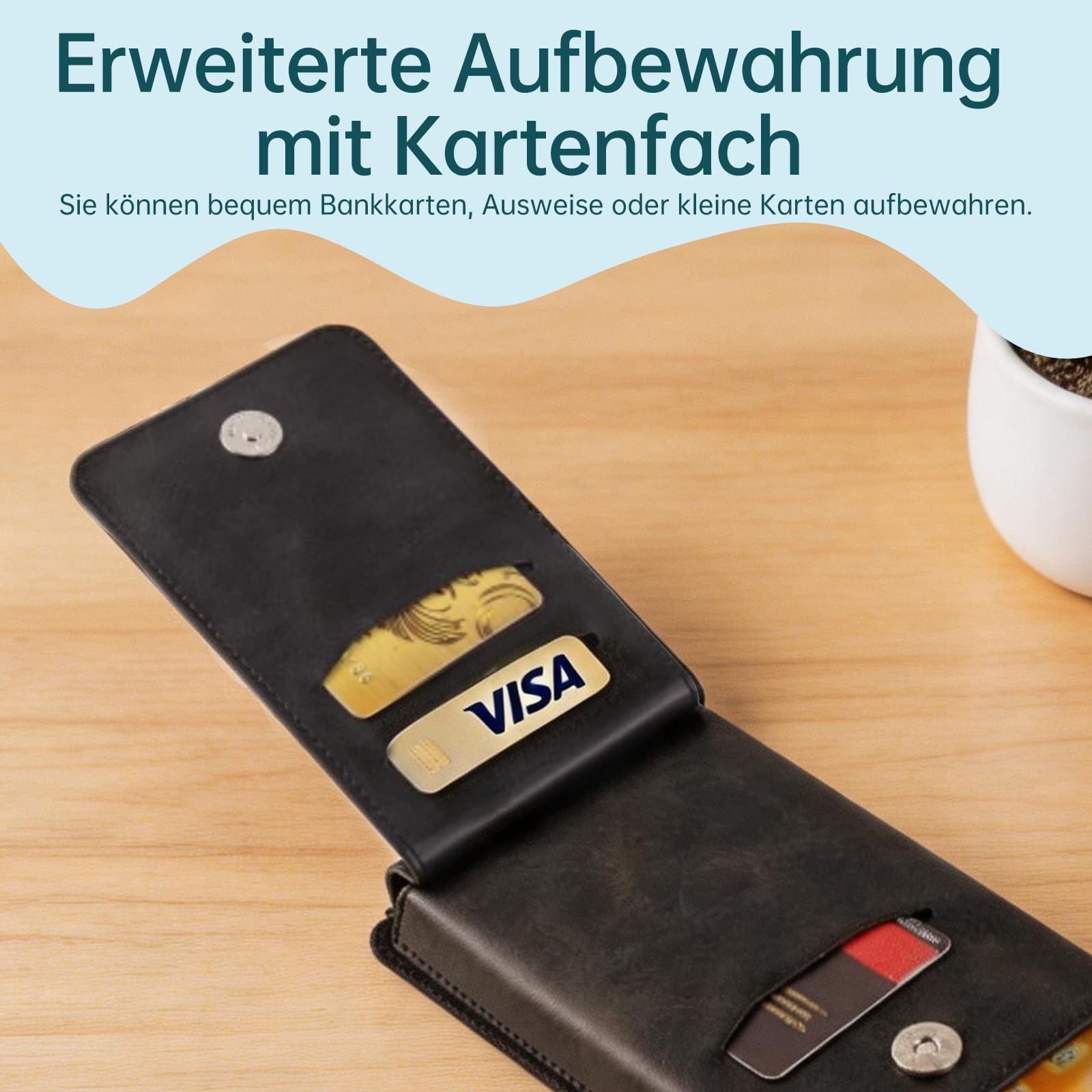 Icetop Handy Gürteltasche Herren Schwarz, Universal Handyholster Vertikal für 6,7–6,9 Zoll, Magnetischer Handy-Gürtelclip, Handytasche für Gürtel