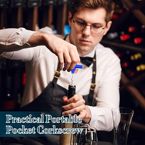 Miniatura 3 de Patelai 6 piezas de sacacorchos de vino de bolsillo de viaje portátil abridor de vino de plástico abrecorcho para vino, mini tornillo de corcho para