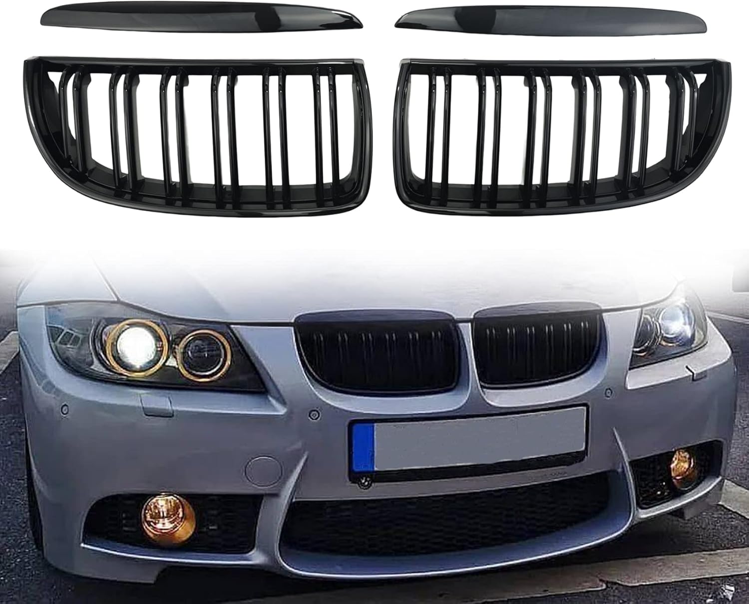 Amazon.com: DOPPAPS Front Kidney Grille Black Car Grill Compatible with ...