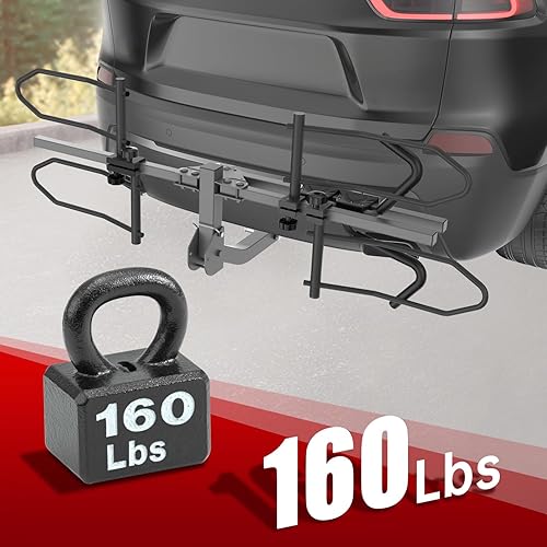 Miniatura 2 de Portabicicletas para coche y SUV, enganche de 2 pulgadas o camionesRV  Portabicicletas de coche resistente de 160 libras, listo para bicicleta