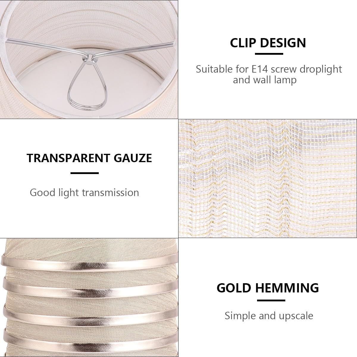 DOITOOL 1 6pcs chandelier shade clear light bulbs vintage Metal appendix Screw lamp accessories hanging lampshade drum lights construction cylinder lamp shade lamp shades for floor lamps
