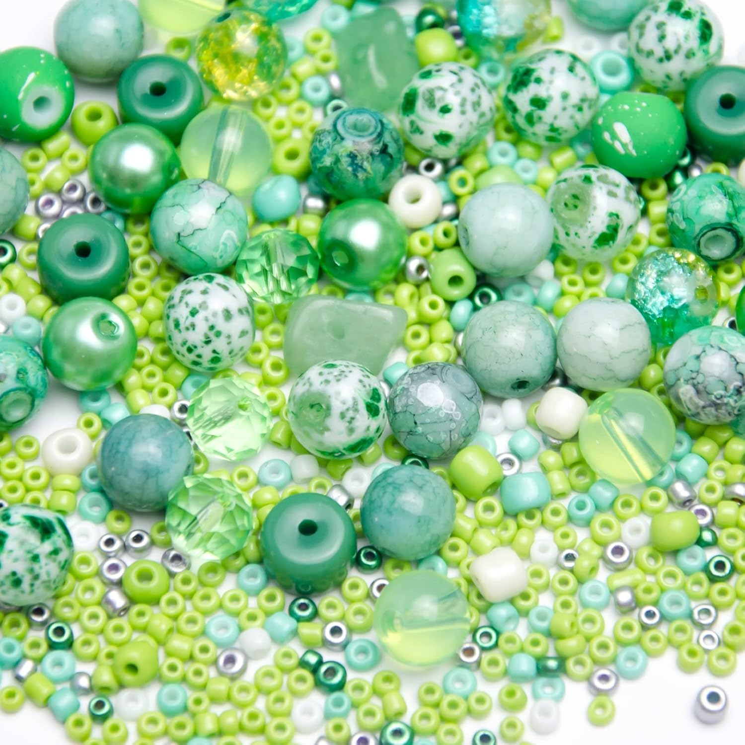 VIVP Light Green Assorted Beads for Jewelry Making Mix