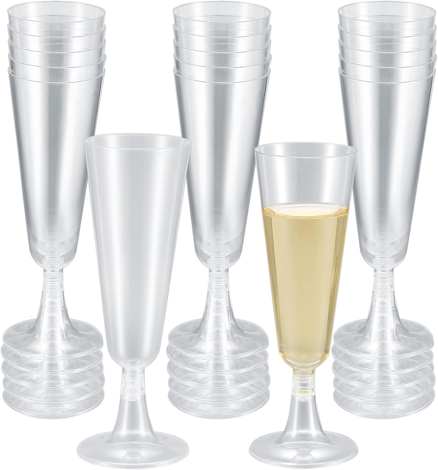 XxinXrong 20 Pcs Champagne Flutes, Reusable Plastic Champagne Flutes