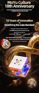 Bukefuno MoYu weilong V11 18th Anniversary Version 3x3 Magnetic Cube Speed Stickerless WeiLong V11 Magic Cube Puzzle 3x3x3 Toys(18th Anniversary Edition)
