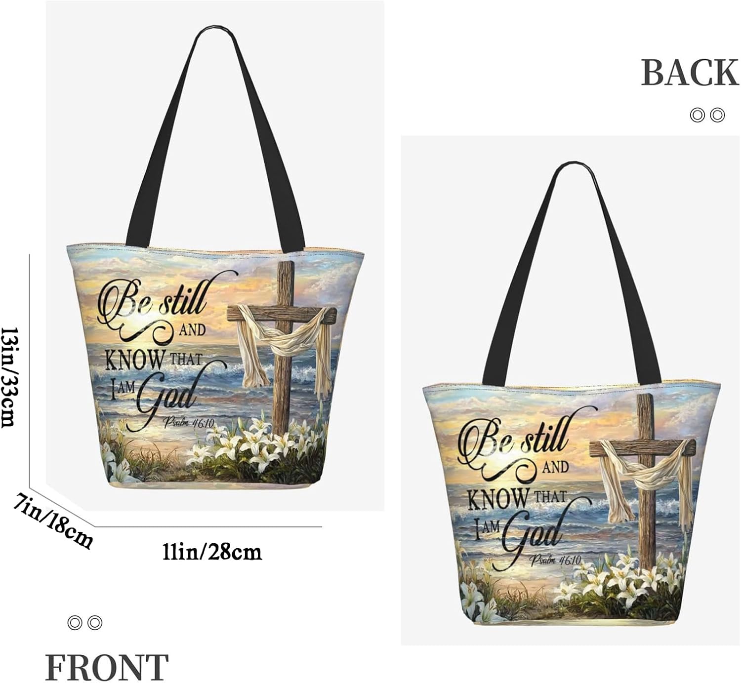 Tote Bag for Women with Zipper, Everyday Carry, Large Capacity Reusable Shopping Bag for Groceries & Travel - Image 4