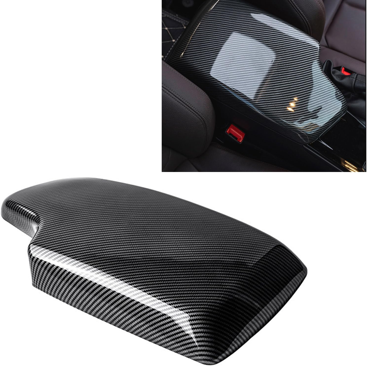Auto Interior Accessories for E90 E92 325i Carbon Texture Car Center Console ABS Armrest Cover Quick Installation Cover