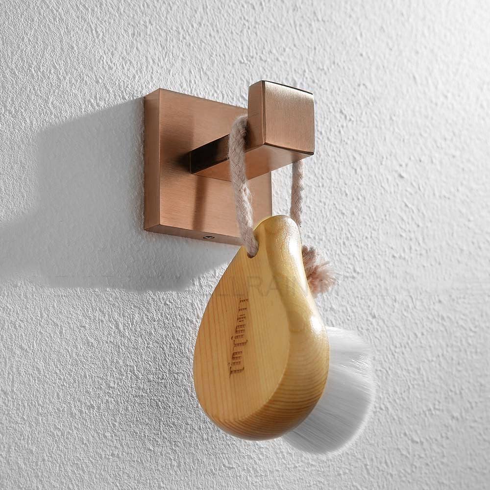 Szczotkowane różowe złoto zestaw akcesoriów łazienkowych kwadratowy uchwyt na papier toaletowy wieszak na ręczniki wieszak na szlafrok stylowy nowoczesny design do eleganckich łazienek 1 szt