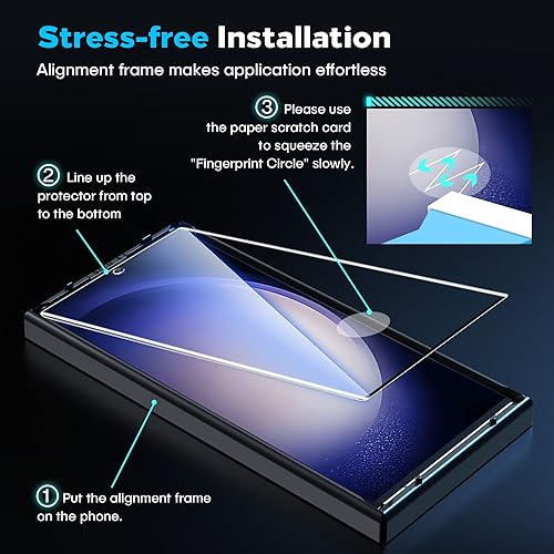 Miniatura 13 de AACL [Compatible con huellas dactilares] [Paquete de 3] Protector de pantalla de vidrio templado curvado 3D para Samsung Galaxy S22 Ultra 5G