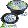 Face Bowl for Ice with Built-In Icetray – Collapsible Silicone Facial Ice Bath Bowl for Easy Storage & Carrying,Face Ice Bath Bowl for Cold Plunge Therapy,Facial Plunge Bowl for Home & Travel Black