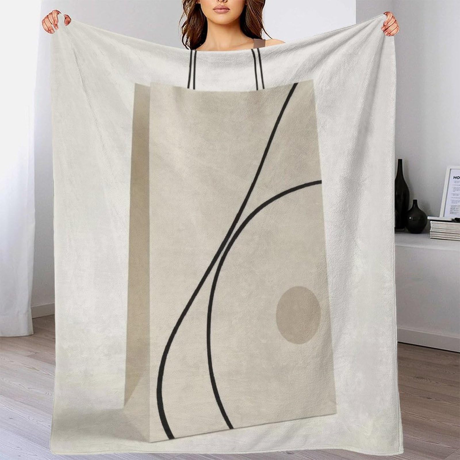 stampa 3D paper bag coperta da viaggio microfibra biancheria da letto compatta coperta da viaggio morbida per giovani in vacanza Modern abstract 70×80inch(180x200cm)