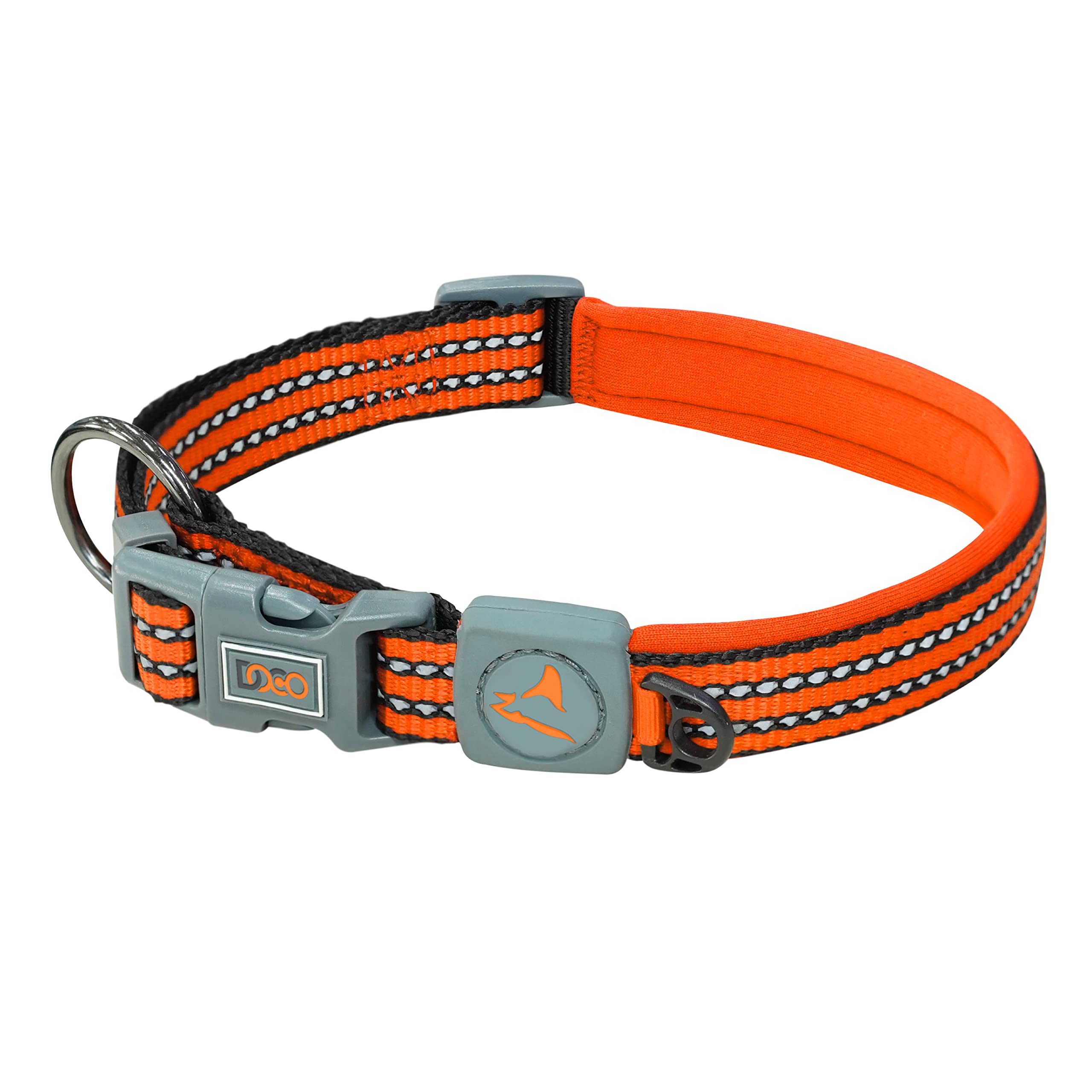 VARIO O - Ring Collar with Reflective Stitching Color - Orange, Sizes - L