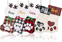 Vista 10 de 1 par de medias de Navidad personalizadas con nombre bordado para mascotas, gatos, perros, calcetines de Navidad, calcetines de Navidad familiares