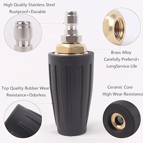Miniatura 3 de 4000PSI - Herramienta de boquilla turbo para lavadora a presión de 14 pulgadas, kit de boquilla turbo de pulverización giratoria rápida de 360,