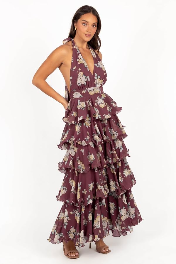 Petal & Pup Kendall Maxi Halterneck Dress - Dark Wine M by Petal & Pup - Image 5