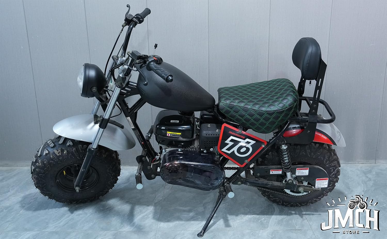 JMCHstore Mini Bike Green Diamond Stitch Retro Upgraded seat Cover for Massimo Baja Warrior MB200, for Trailmaster MB200 Hurricane 200X PRO Monster Dog II Mini Bike Parts