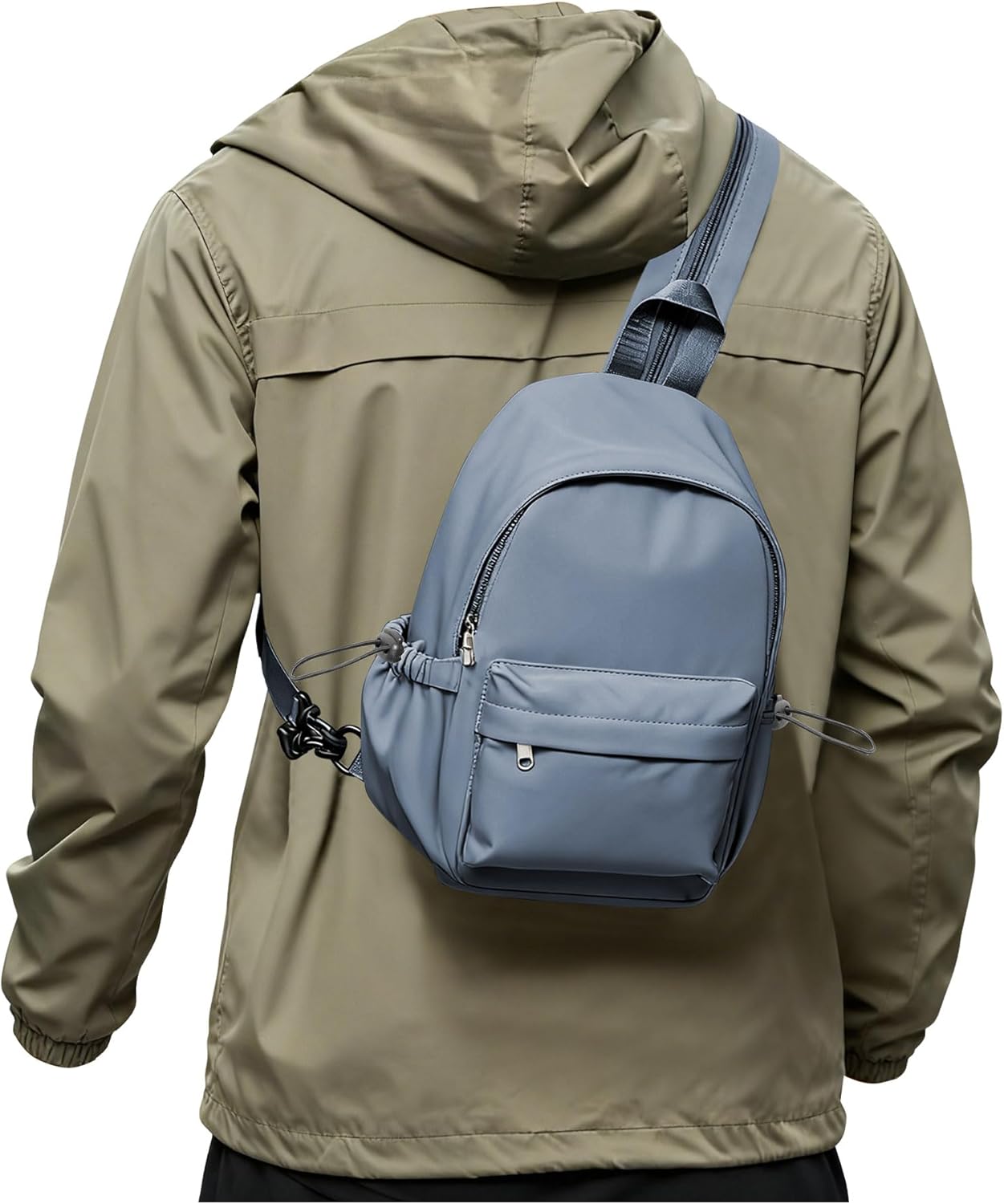 SEAFEW Blue Sling Crossbody Backpack Shoulder Bag for Men Women - Small One Strap Sling Bag Fanny Pack Daypack, Waterproof Nylon Chest Bag for Motorcycle Hiking Travel Gym Sport