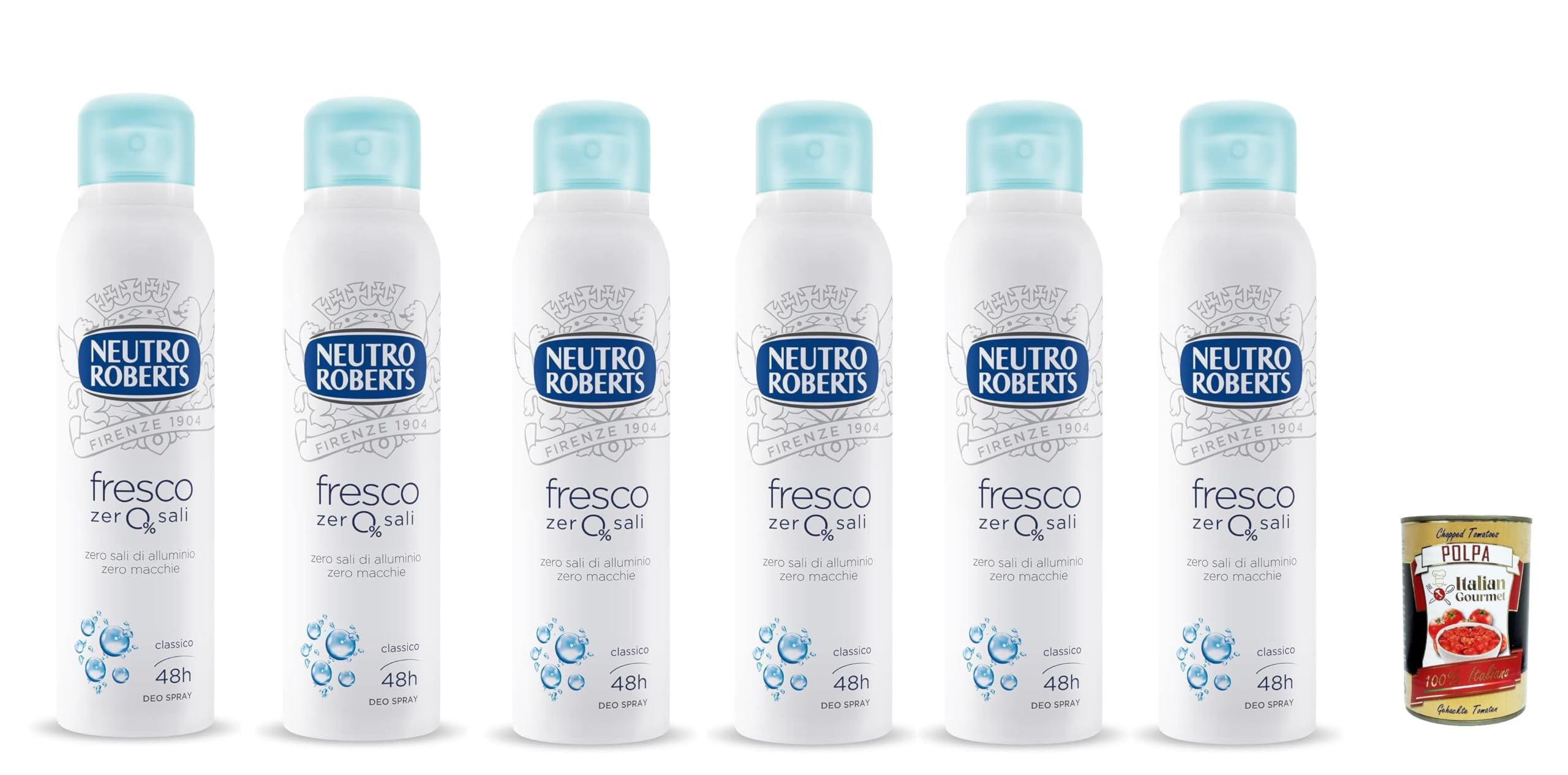 Desodorante Italian Gourmet Fresco Zero% Sali 6 x 150 ml 48 h sin aluminio