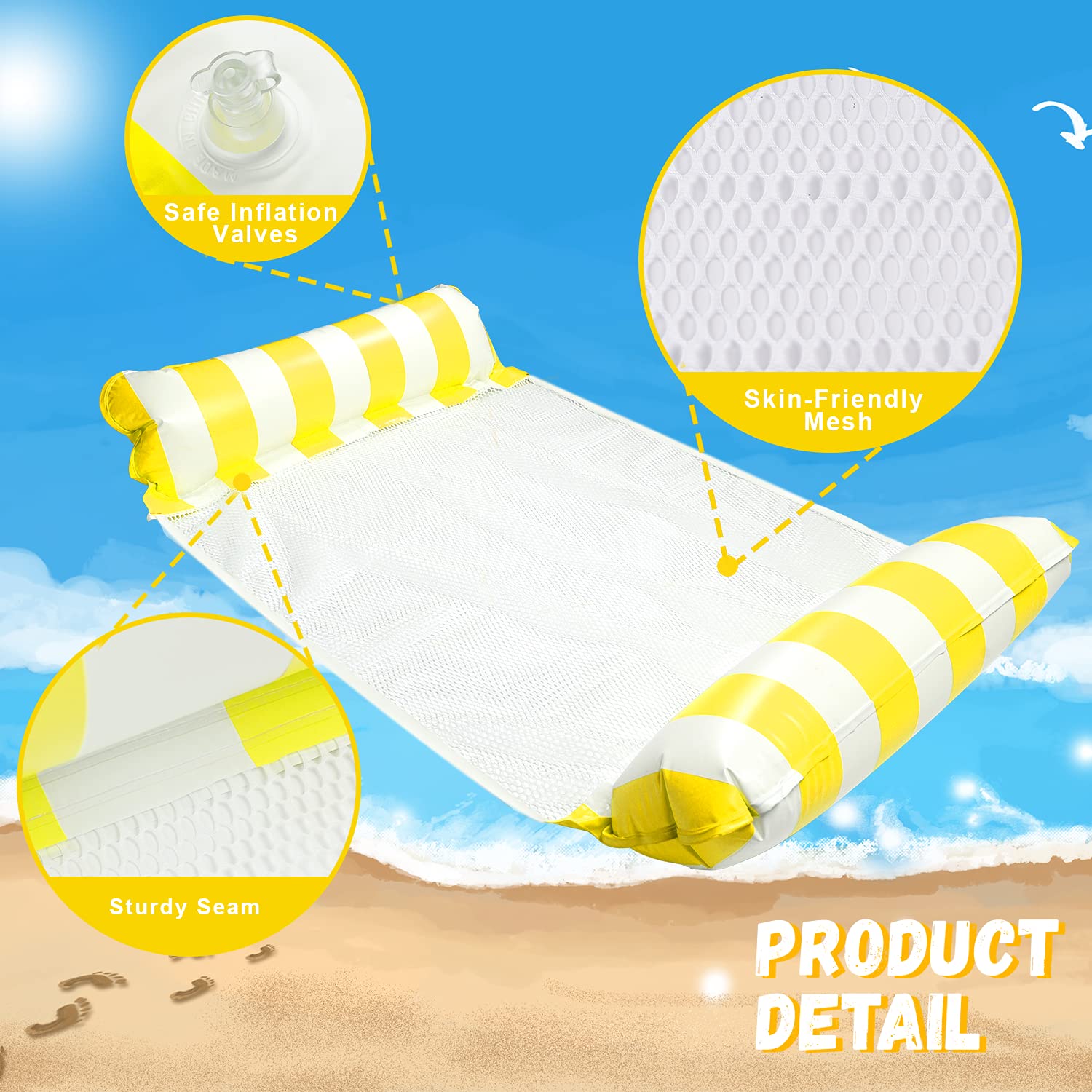 ECtury Luftmatratze Pool - 4-in-1 Wasserspielzeug Hängematte Rosa