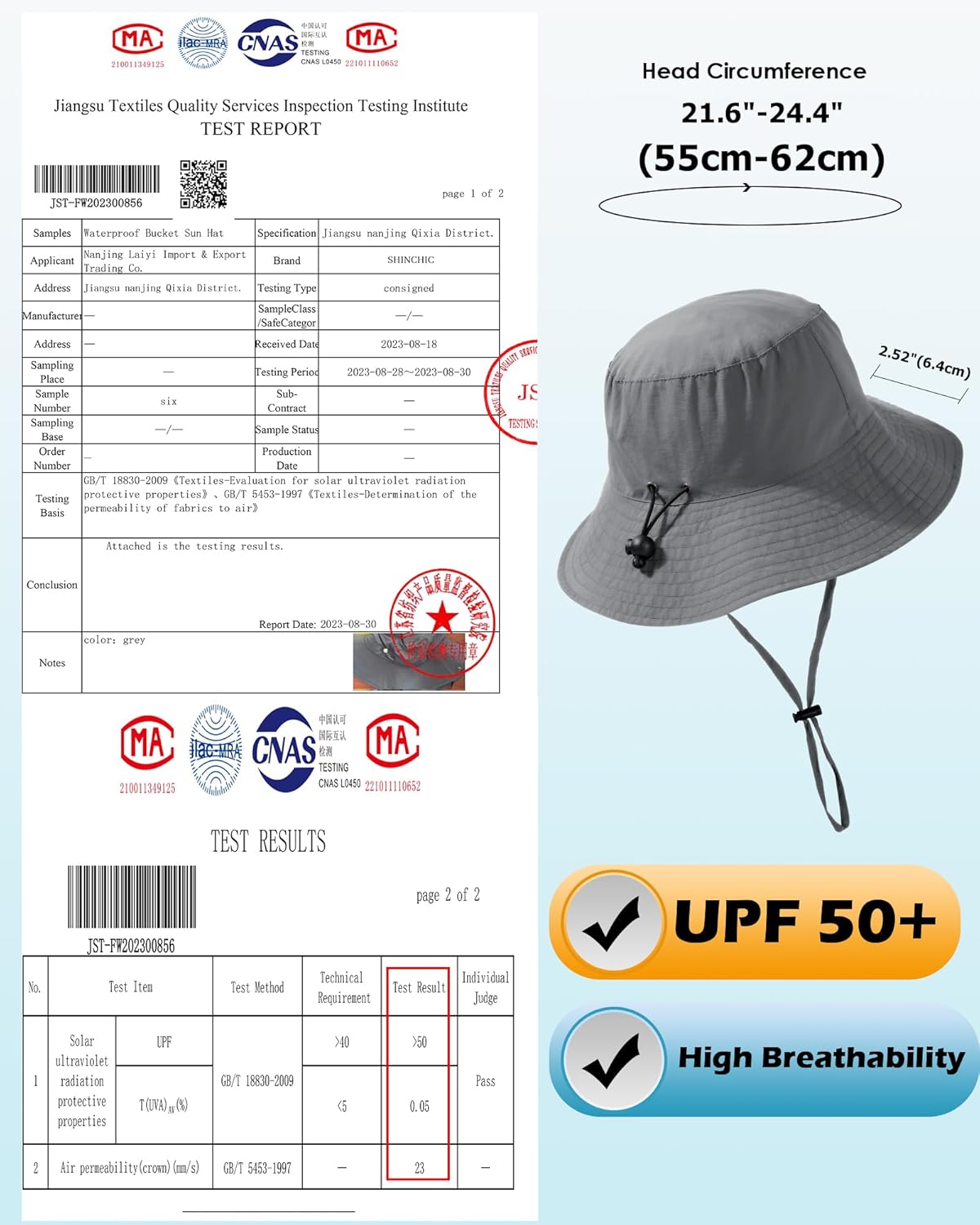 Water-Resistant Sun UPF 50+ Bucket Hat Protection Packable Brimmed Boonie for Women Men Summer Lightweight Hiking Outdoor Cap - Image 5