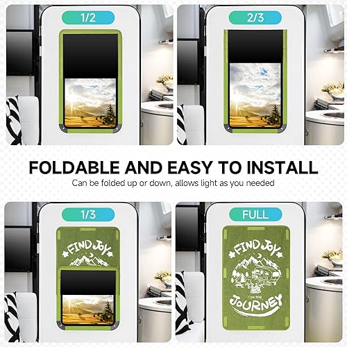 Miniatura 2 de ESUDNT Cubierta para ventana de puerta de autocaravana, cortinas de tela opacas para cubiertas de caravanas, accesorios imprescindibles (25 x 16