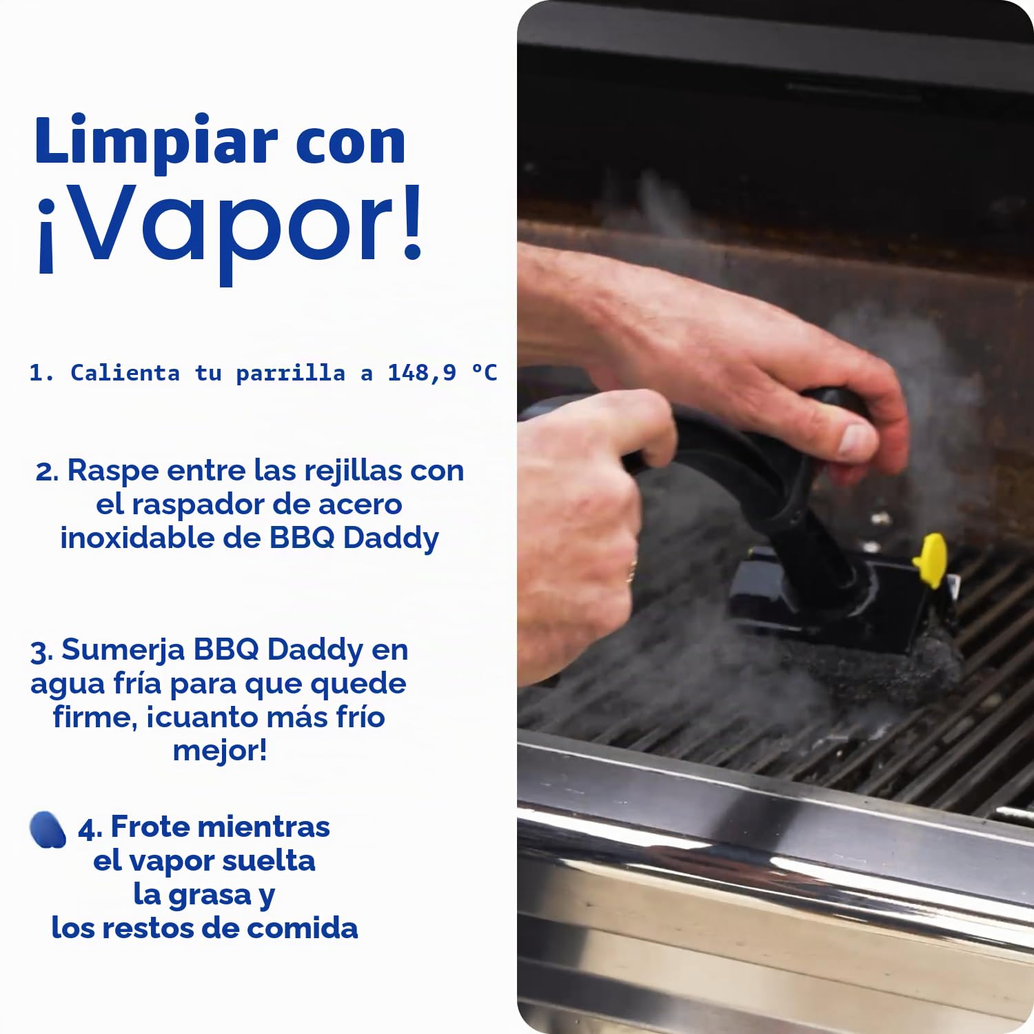Scrub Daddy BBQ Daddy - Cepillo de Limpieza Barbacoa con Raspador y Abrebotellas, Limpiador de Parrillas de Barbacoa, Sin Cerdas de Alambre con FlexTexture, Cepillos Limpiadores para BBQ