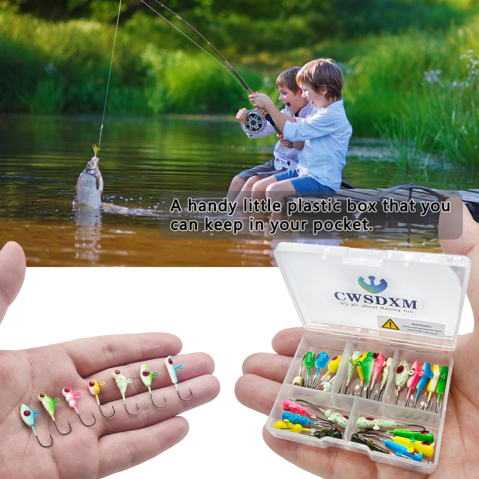 Glow Ice Fishing Jigs Winter ice Fishing Lures Ice Fishing Gear for Ice Jigging Panfish, Pike, Walleye, Perch and Crappies 25pcs…