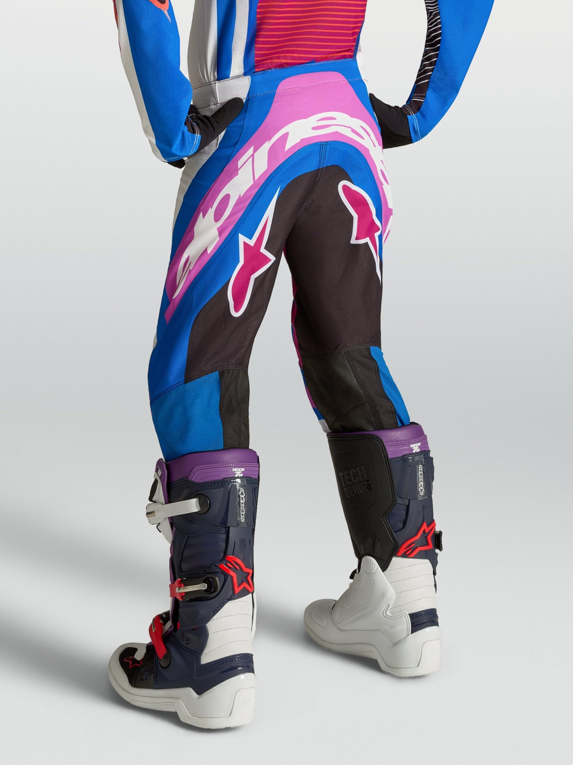 Alpinestars Supertech Maven Pantaloni Motocross Giovanili, nero/bianco/blu/rosso, 28
