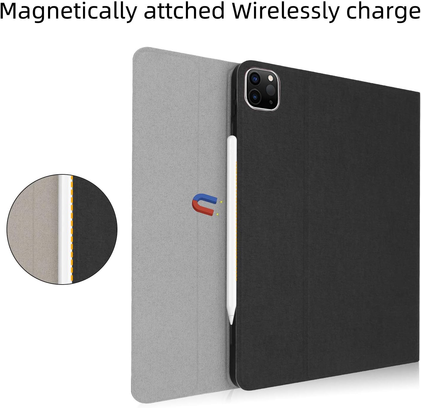 for iPad Pro 12.9 Keyboard Case 2020 4nd Gen，with touchpad/Pencil Holder Support Apple Pencil Charging Magnetic Detachable Keyboard case Soft TPU Back Cover (iPadPro12.9（2020）, Blue)