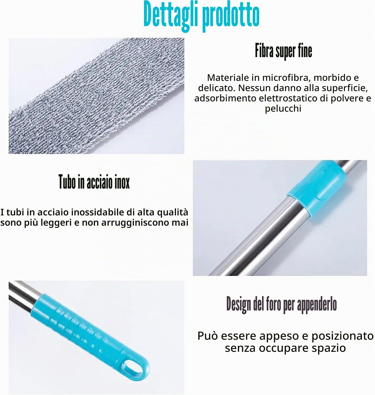 Spolverino per Polvere Allungabile, CHIRISEN Spolverino Telescopico con 2 PCS Lavabile Panni, Pieghevole, Pulitore per Sotto Letto, Alti Soffitti, Sotto Mobili, Divano, Armadi, Spazi Stretti