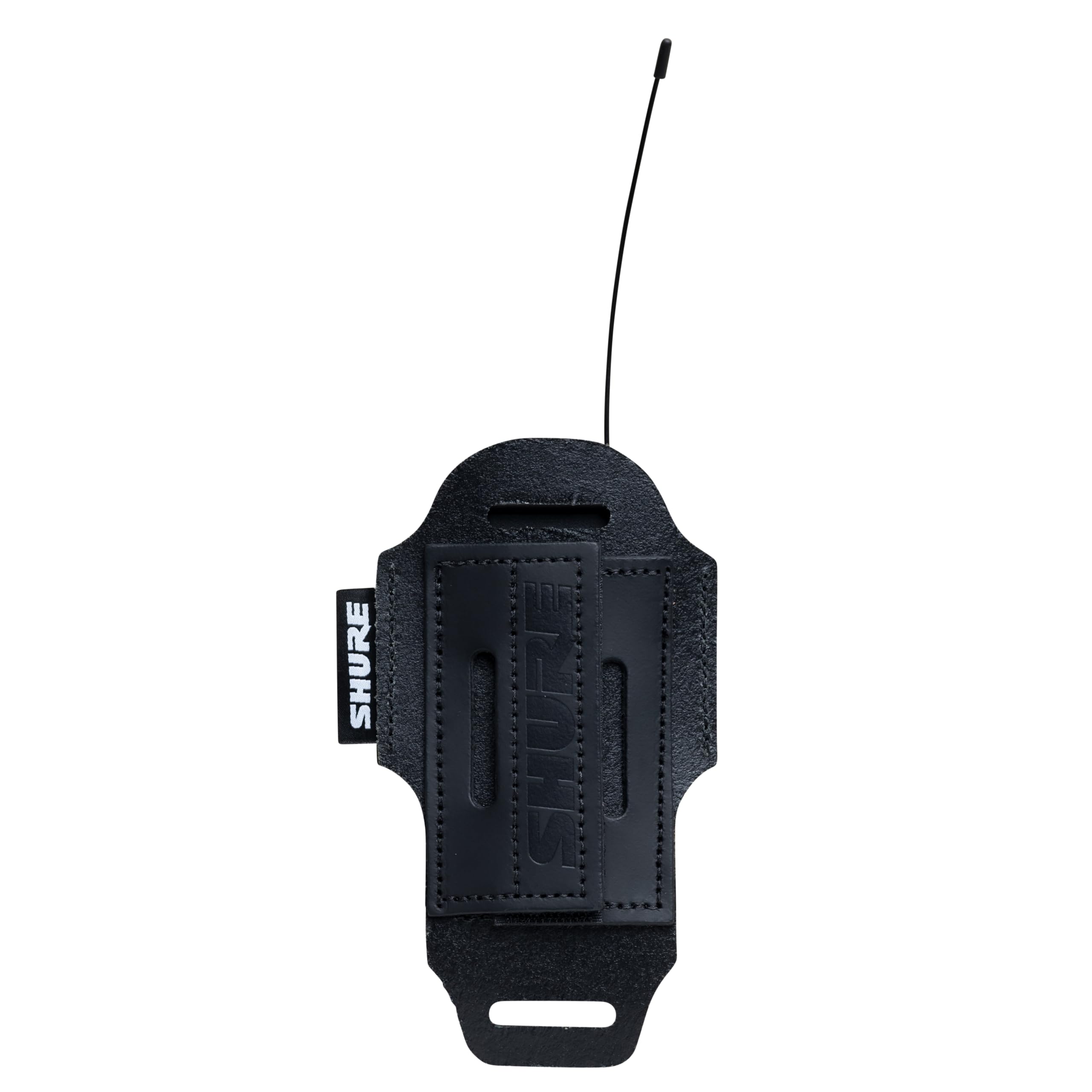 Shure by Gator Wireless Series; Estuche de cuero negro para transmisor wireless Shure Premium; (SH-BODYPACK-PBK-L)
