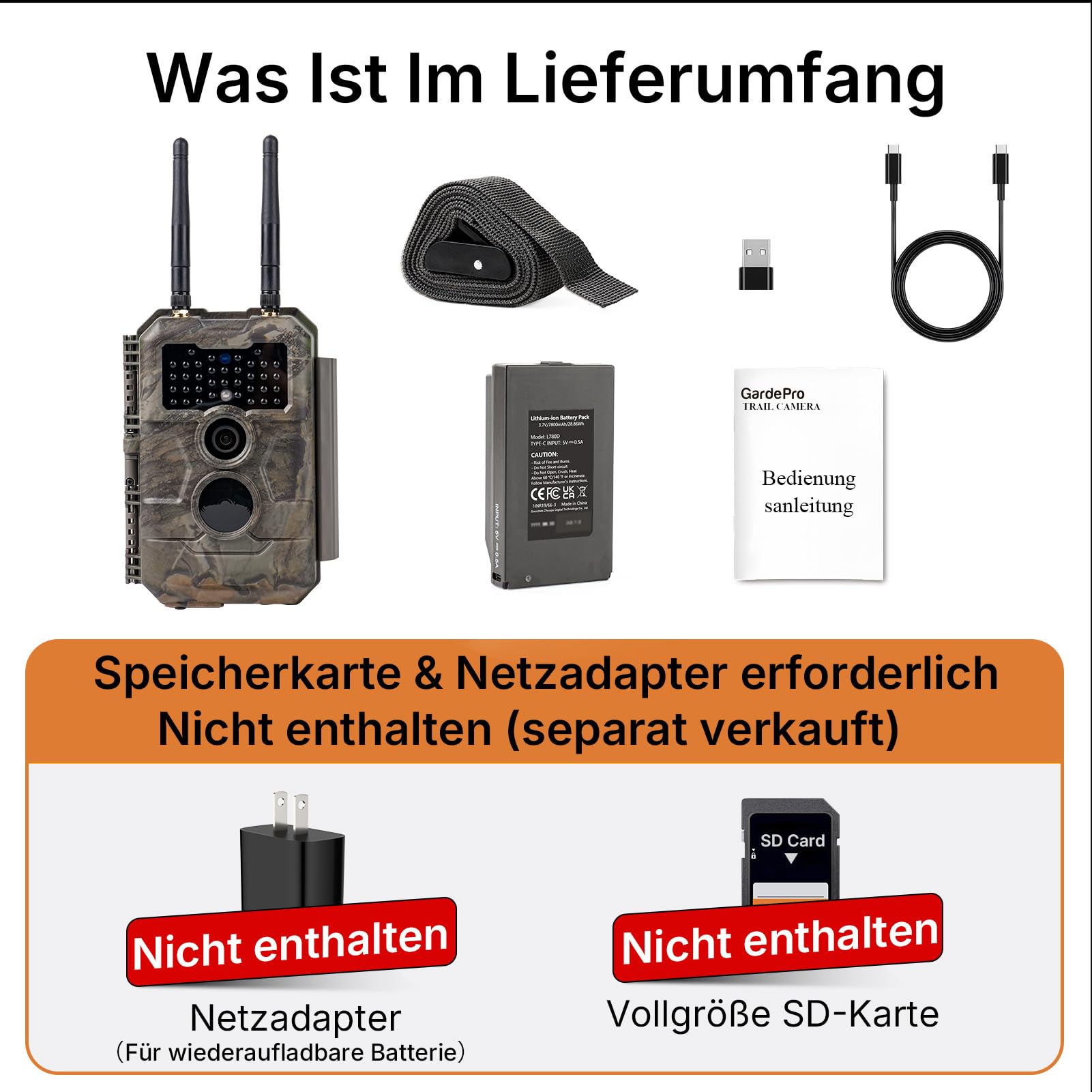 GardePro E6 2.0 Pro 4K Wildkamera WLAN mit 7800mAh Akku und 50m Lokaler WLAN-Reichweite, 64MP Wildkamera mit Handyübertragung App, Wildtierkamera mit Bewegungsmelder Nachtsicht, 0,2s Schnelle Trigger