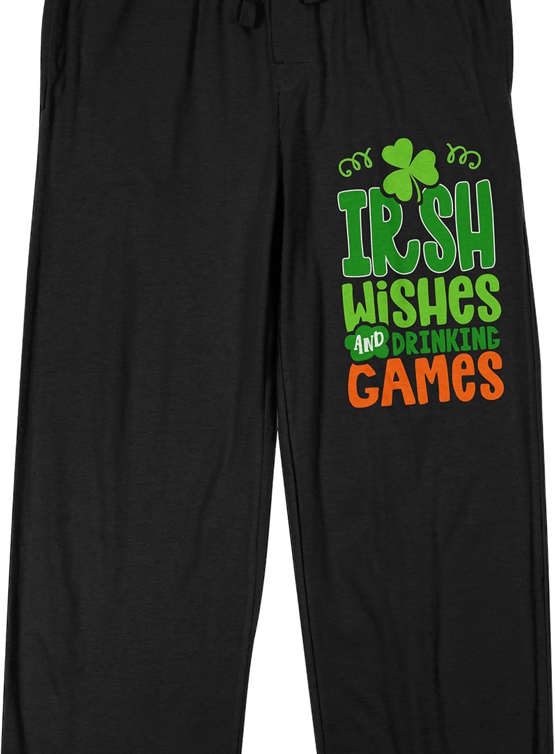 St. Patrick's Day Irish Wishes and Drinking Games Men's Black Sleep Pajama Pants