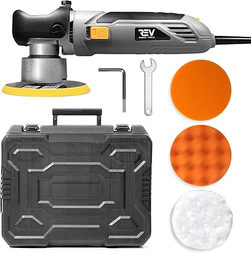 Miniatura 1 de VViViD REV - Pulidor y pulidor de órbita aleatorio, apto para pintura, 2000-6400 rpm, con 3 almohadillas de corte de pulido