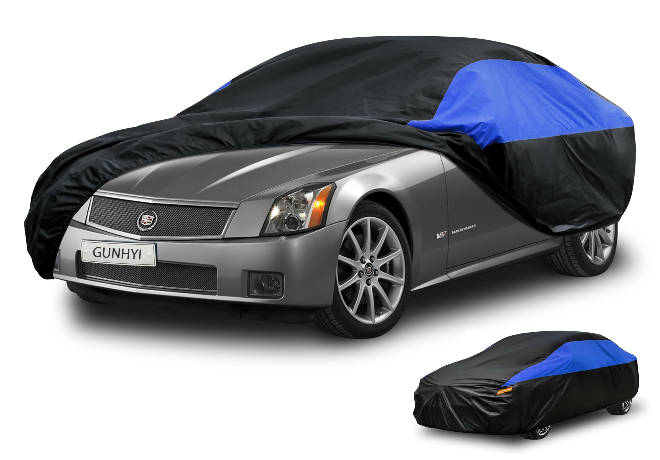 GUNHYI Cadillac Car Cover Custom Fit Cadillac XLR Waterproof All Weather, Lightweight Full Car Cover Outdoor Sun UV Rain Dust Snow Wind Protection.