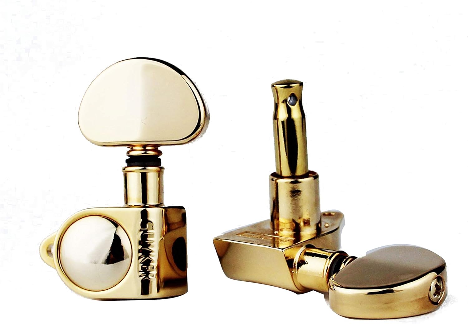 Guyker Guitar Machine Heads (3L + 3R Handed) – 1:21 Sealed Tuners Tuning Key Pegs with Big handle Replacement for Electric, Folk or Acoustic Guitars – Gold, GK102G