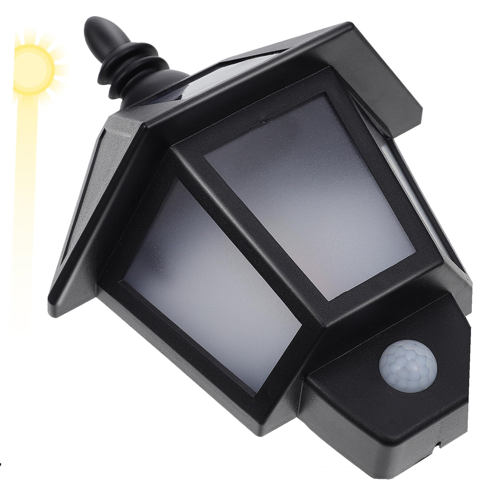 Toddmomy Solar Wandleuchte Mit Bewegungssensor Led Solarlicht Für Garten Und Terrasse Wetterfest Einfache Montage Schwarze Außendeckenlampe